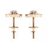 0.30 Carat (ctw) 10K Rose Gold Round Cut White Diamond Ladies Heart Shape Stud Earrings 1/3 CT