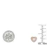 0.30 Carat (ctw) 10K Rose Gold Round Cut White Diamond Ladies Heart Shape Stud Earrings 1/3 CT