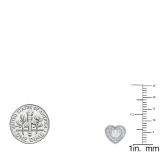 0.30 Carat (ctw) 18K White Gold Round Cut White Diamond Ladies Heart Shape Stud Earrings 1/3 CT
