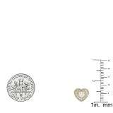 0.30 Carat (ctw) 18K Yellow Gold Round Cut White Diamond Ladies Heart Shape Stud Earrings 1/3 CT