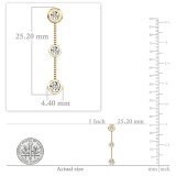 0.50 Carat (ctw) 10K Yellow Gold Round White Diamond Ladies Three Stone Drop Earrings 1/2 CT