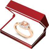 18K Rose Gold 5 MM Cushion Morganite & Round Diamond Bridal Halo Style Swirl Shank Engagement Ring
