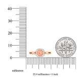 18K Rose Gold 5 MM Cushion Morganite & Round Diamond Bridal Halo Style Swirl Shank Engagement Ring
