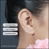 0.15 Carat (ctw) Sterling Silver Round Cut White Diamond Ladies Crawler Climber Earrings