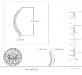 0.15 Carat (ctw) Sterling Silver Round Cut White Diamond Ladies Crawler Climber Earrings