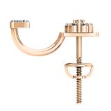 0.25 Carat (ctw) 14K Rose Gold Round White Diamond Pendulum Stud Earring Jackets 1/4 CT