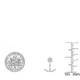 0.25 Carat (ctw) 10K White Gold Round White Diamond Pendulum Stud Earring Jackets 1/4 CT
