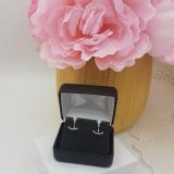 0.25 Carat (ctw) 10K White Gold Round White Diamond Pendulum Stud Earring Jackets 1/4 CT