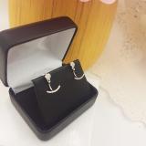 0.25 Carat (ctw) 10K White Gold Round White Diamond Pendulum Stud Earring Jackets 1/4 CT