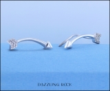 0.06 Carat (ctw) Sterling Silver Round Cut White Diamond Ladies Arrow shaped Climber Earrings