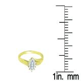0.28 Carat (ctw) 10K Yellow Gold Round White Diamond Ladies Cluster Flower Ring 1/4 CT