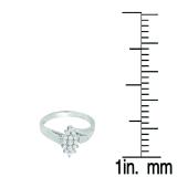 0.28 Carat (ctw) 14K White Gold Round White Diamond Ladies Cluster Flower Ring 1/4 CT