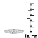 0.13 Carat (ctw) 10K White Gold Round Diamond Ladies Bridal Promise 3 Stone Engagement Ring