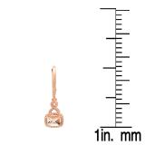 1.50 Carat (ctw) 14K Rose Gold Princess Cut Morganite & Round White Diamond Ladies Infinity Dangling Drop Earrings 1 1/2 CT