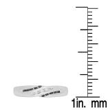 0.20 Carat (ctw) 10K White Gold Round Cut White & Black Diamond Men's 3 Stone Wedding Band 1/5 CT