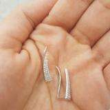 1.35 Carat (ctw) 14K White Gold Round Cut White Diamond Ladies Crawler Climber Earrings