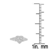 0.03 Carat (ctw) Sterling Silver Round Cut Diamond Ladies 3 Stone Bridal Heart Shape Engagement Ring