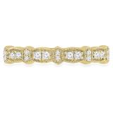 0.15 Carat (ctw) 10K Yellow Gold Round White Diamond Ladies Vintage Style Anniversary Wedding Stackable Band