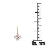 0.42 Carat (ctw) 18K Rose Gold Round Cut White Diamond Ladies Flower Shaped Hoop Earrings
