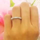 0.10 Carat (ctw) 10K White Gold Round White Diamond Ladies Vintage Style Milgrain Stackable Wedding Band 1/10 CT