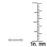 0.10 Carat (ctw) 14K White Gold Round White Diamond Ladies Vintage Style Milgrain Stackable Wedding Band 1/10 CT