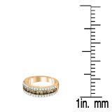0.95 Carat (ctw) 10K Rose Gold Round Champagne & White Diamond Ladies Anniversary Wedding Band 1 CT
