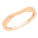 10K Rose Gold Ladies Anniversary Wedding Stackable Contour Band Guard Ring