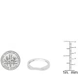 10K White Gold Ladies Anniversary Wedding Stackable Contour Band Guard Ring