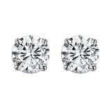 IGI CERTIFIED 0.50 Carat (ctw) Round White Diamond Ladies Stud Earrings 1/2 CT | 10K White Gold