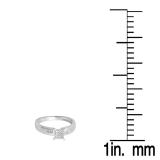 0.12 Carat (ctw) Sterling Silver Round Cut White Diamond Ladies Bridal Engagement Ring