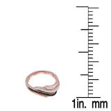0.10 Carat (ctw) 10K Rose Gold Round Champagne & White Diamond Ladies Cocktail Right Hand Ring 1/10 CT