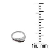 0.10 Carat (ctw) 10K White Gold Round Champagne & White Diamond Ladies Cocktail Right Hand Ring 1/10 CT