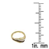 0.10 Carat (ctw) 10K Yellow Gold Round Champagne & White Diamond Ladies Cocktail Right Hand Ring 1/10 CT