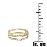 0.28 Carat (ctw) 10K Yellow Gold Round Cut Diamond Ladies Anniversary Wedding Band Enhancer Guard Double Ring 1/4 CT