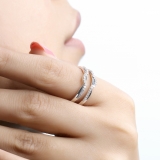 0.28 Carat (ctw) 14K White Gold Round Cut Diamond Ladies Anniversary Wedding Band Enhancer Guard Double Ring 1/4 CT