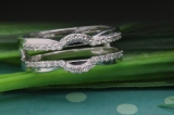 0.28 Carat (ctw) 14K White Gold Round Cut Diamond Ladies Anniversary Wedding Band Enhancer Guard Double Ring 1/4 CT