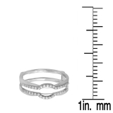 0.28 Carat (ctw) 14K White Gold Round Cut Diamond Ladies Anniversary Wedding Band Enhancer Guard Double Ring 1/4 CT