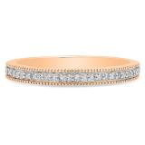0.15 Carat (ctw) 18K Rose Gold Round Diamond Ladies Anniversary Wedding Band Stackable Ring