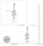 0.60 Carat (ctw) 10K White Gold Round Cut White Diamond Ladies leaf drop shaped Earrings