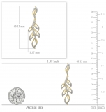 0.60 Carat (ctw) 10K Yellow Gold Round Cut White Diamond Ladies leaf drop shaped Earrings