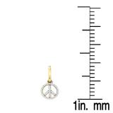 0.30 Carat (ctw) 10K Yellow Gold Round White Diamond Ladies Micro Pave Peace Sign Drop Earrings 1/3 CT