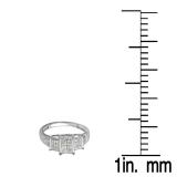 0.13 Carat (ctw) Sterling Silver Round White Diamond Ladies Micro Pave Bridal Engagement Ring