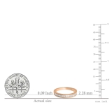 0.13 Carat (ctw) 10K Rose Gold Baguette Cut White Diamond Ladies Anniversary Wedding Band Stackable Ring