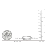 0.13 Carat (ctw) 10K White Gold Baguette Cut White Diamond Ladies Anniversary Wedding Band Stackable Ring