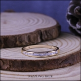 0.13 Carat (ctw) 10K Yellow Gold Baguette Cut White Diamond Ladies Anniversary Wedding Band Stackable Ring