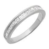 0.13 Carat (ctw) 14K White Gold Baguette Cut White Diamond Ladies Anniversary Wedding Band Stackable Ring