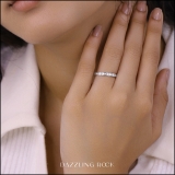 0.13 Carat (ctw) 14K White Gold Baguette Cut White Diamond Ladies Anniversary Wedding Band Stackable Ring