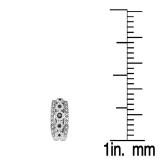 0.85 Carat (ctw) 10K White Gold Round White & Black Diamond Ladies Fashion Hoop Earrings