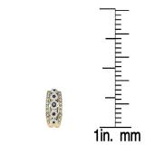 0.85 Carat (ctw) 10K Yellow Gold Round White & Black Diamond Ladies Fashion Hoop Earrings