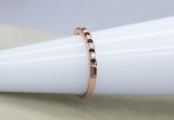 Round Blue Sapphire & White Diamond Alternate Stone Wedding Band for Women (0.06 ctw, Color I-J, Clarity I2-I3) in 10K Rose Gold